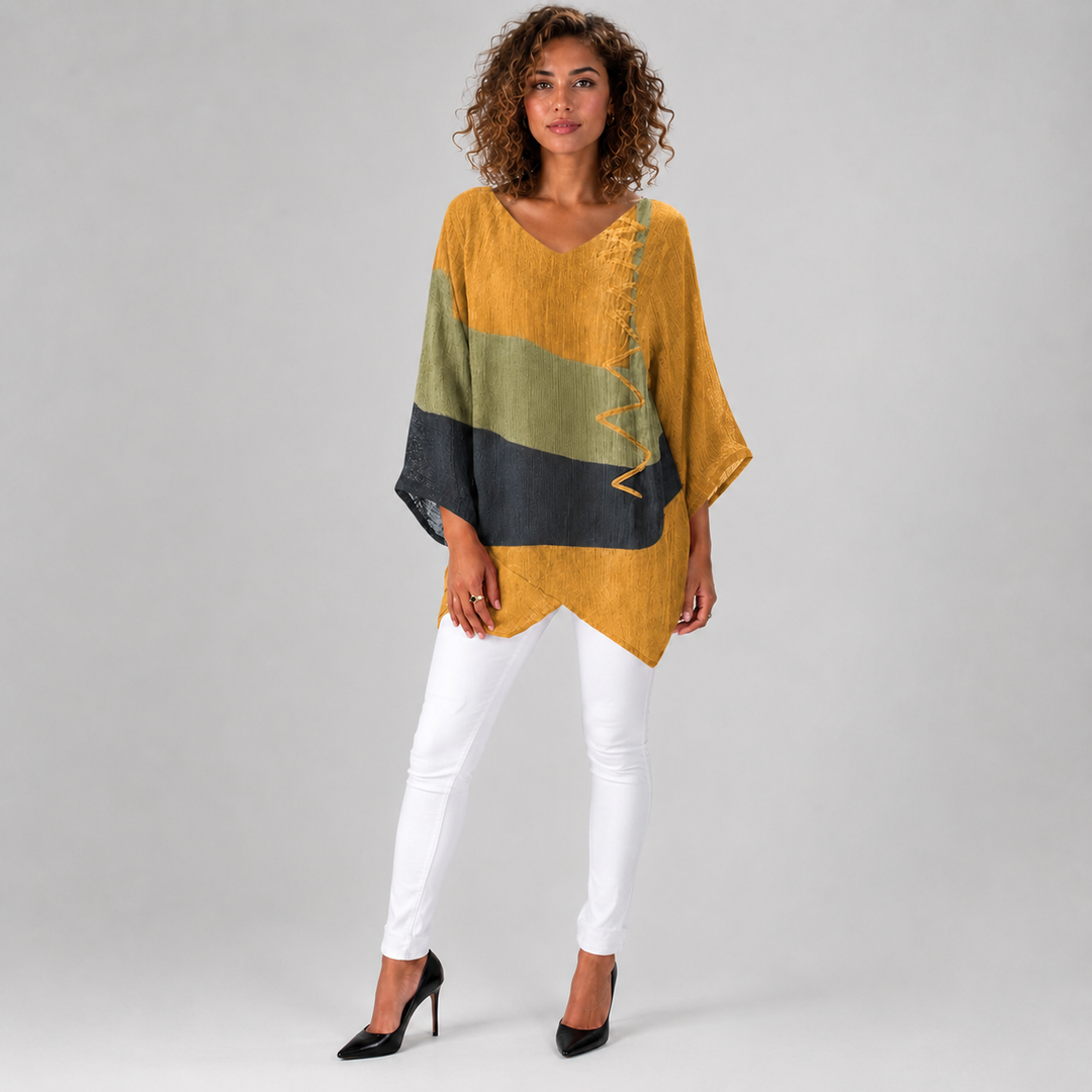 Kvinne Bluse Flytende Blandingsstoff