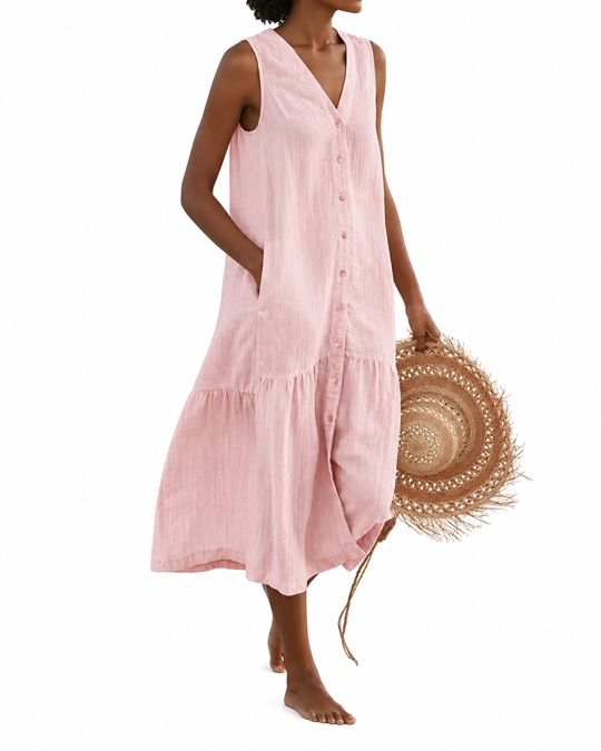 Vestido de mujer con escote en V y diseño moderno