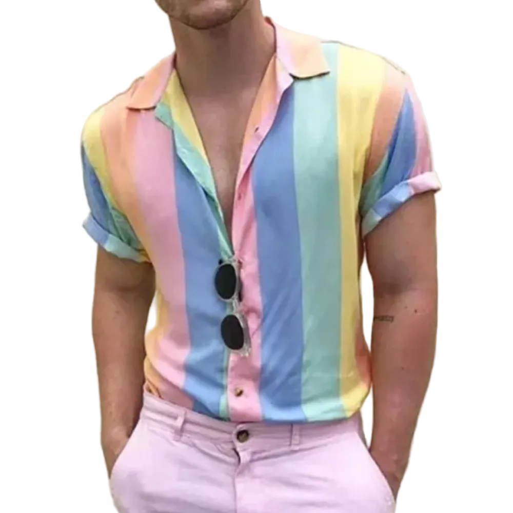 Chemise pour homme à rayures colorées 0