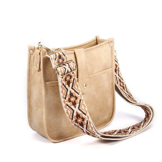 Crossbody Veske Dame Vegansk Skinn med Gitarsnor Justerbar Stropp 6