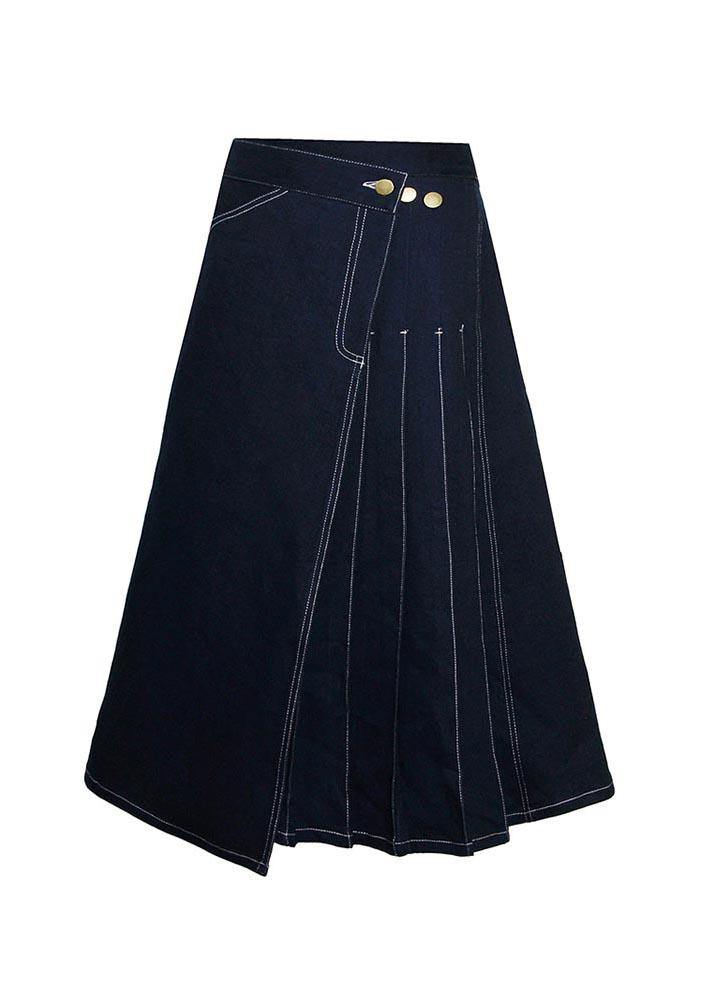 Dame Asymmetrisk Denim Skjørt Med Glidelås 3