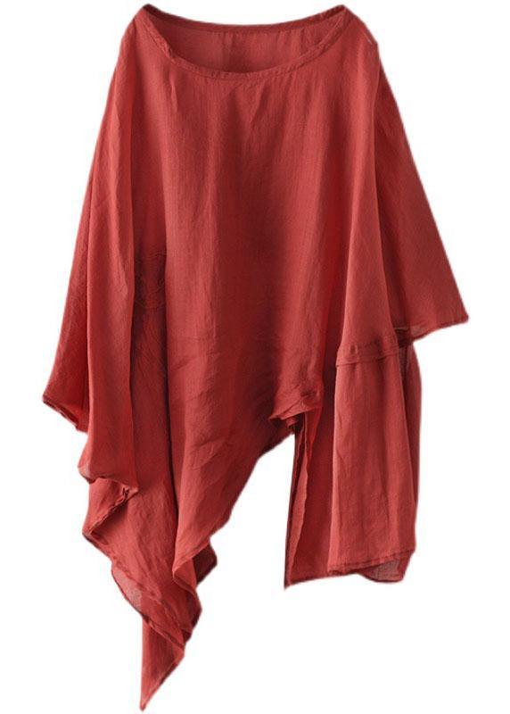 Dame Asymmetrisk Design Brodert Skjorte 4