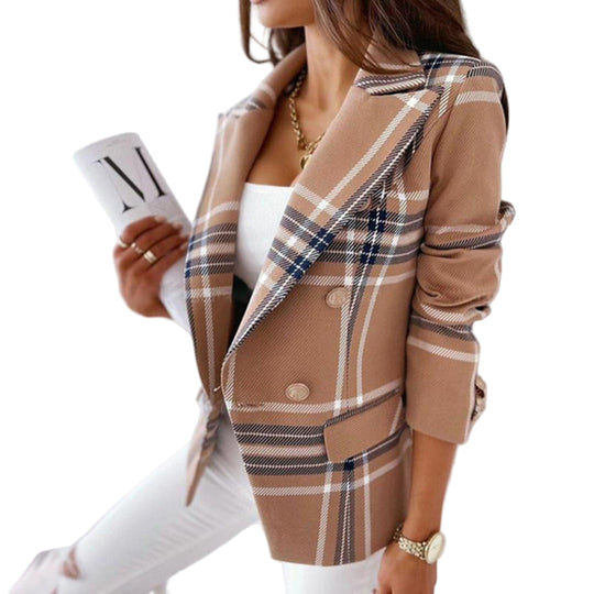 Dame Blazer Rutete Design Termisk Fôr 0