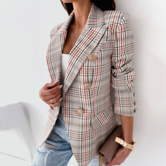 Dame Blazer Rutete Design Termisk Fôr 2