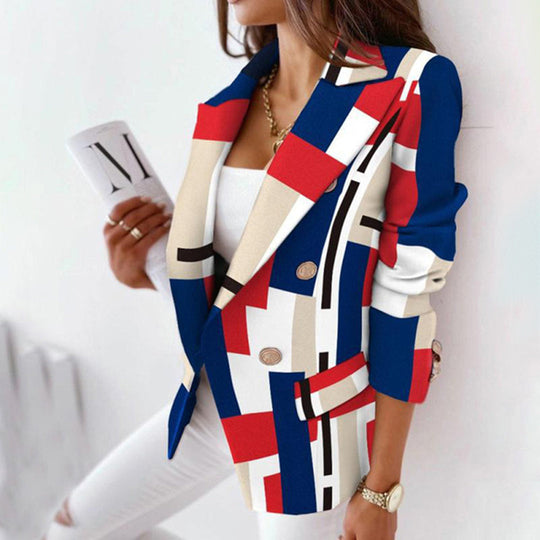 Dame Blazer Rutete Design Termisk Fôr 4