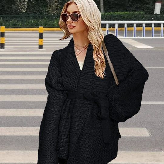 Dame Cardigan Chunky Strikket Oversized 3