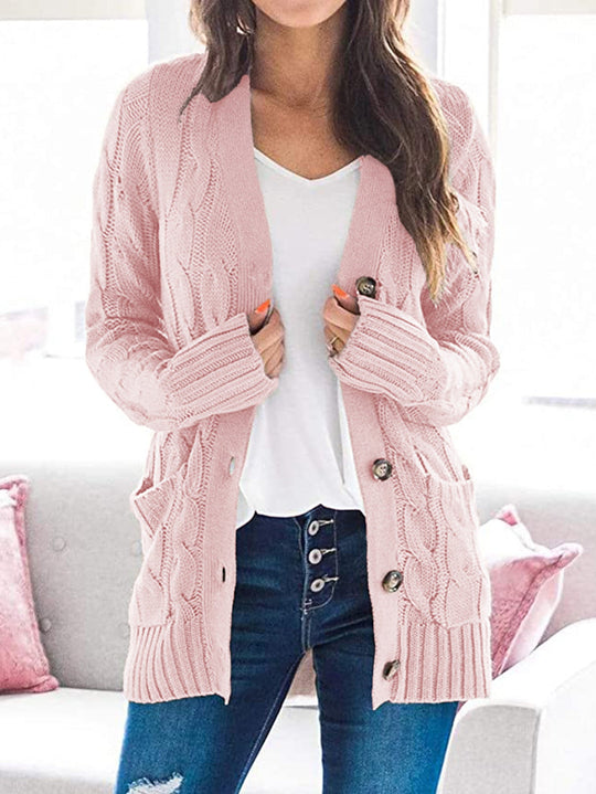 Dame Cardigan Lang med Lange Ermer 1