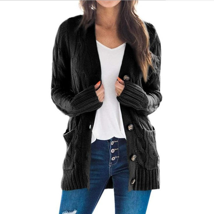 Dame Cardigan Lang med Lange Ermer 2