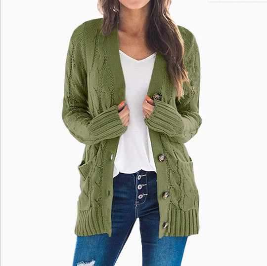 Dame Cardigan Lang med Lange Ermer 3
