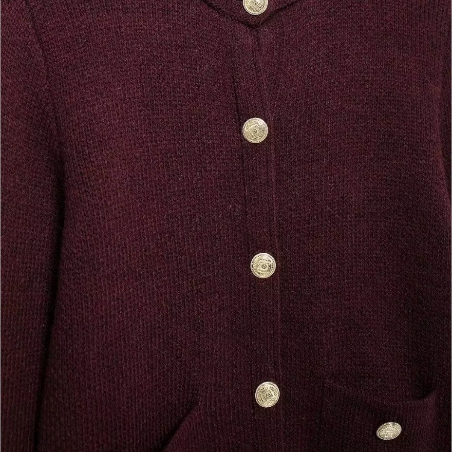 Dame Cardigan med Gullknapper 2