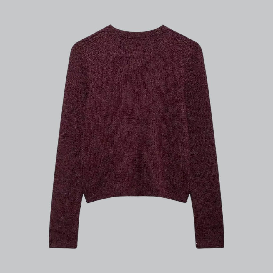 Dame Cardigan med Gullknapper 3