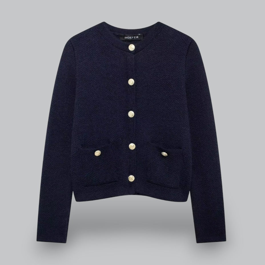 Dame Cardigan med Gullknapper 5