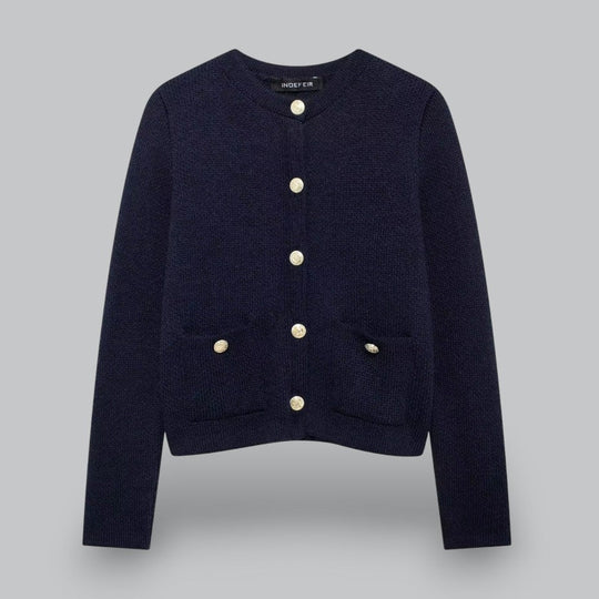Dame Cardigan med Gullknapper 5