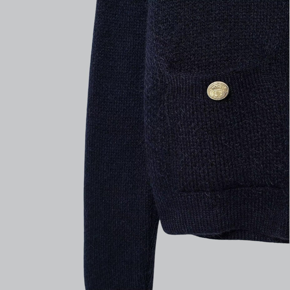 Dame Cardigan med Gullknapper 7