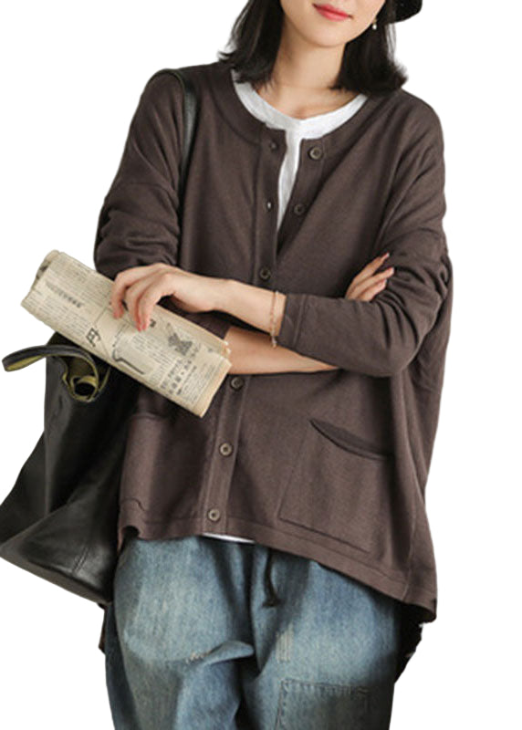 Dame Cardigan med Knapp og Lommer 0