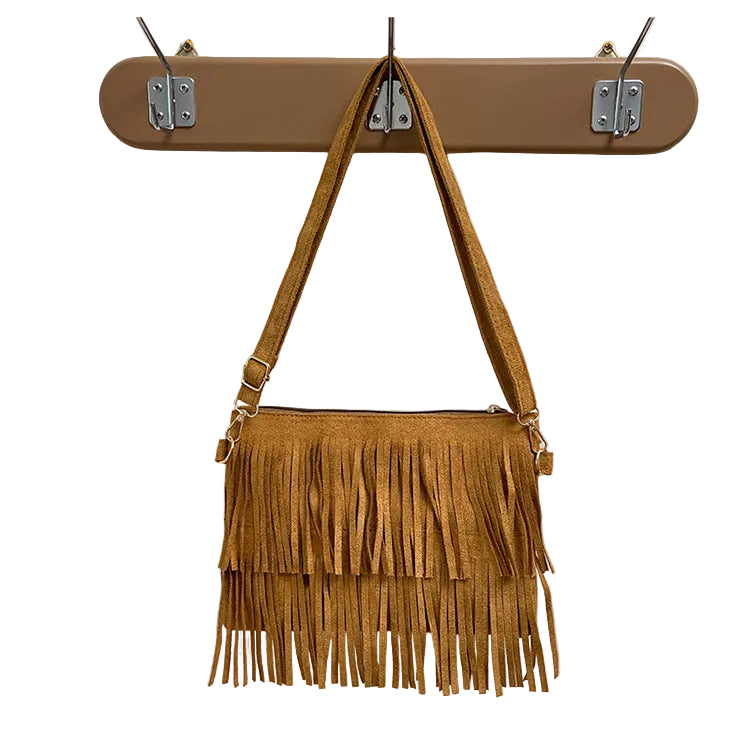 Dame Crossbody Veske med Frynser 0