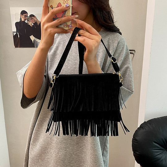 Dame Crossbody Veske med Frynser 3