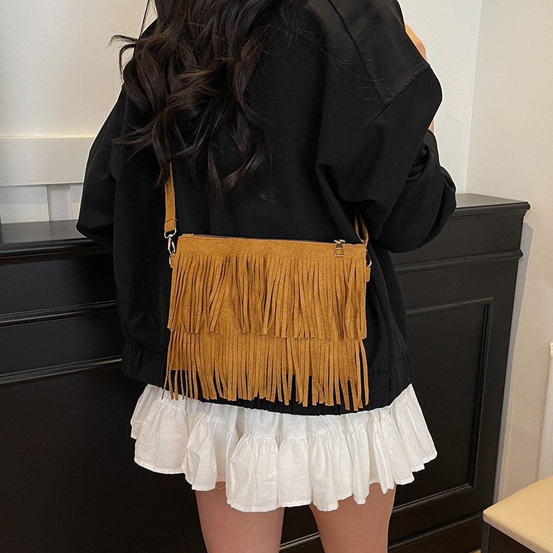 Dame Crossbody Veske med Frynser 4