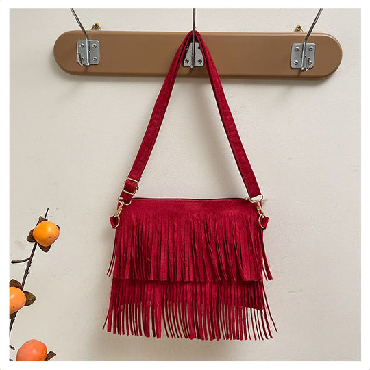 Dame Crossbody Veske med Frynser 6