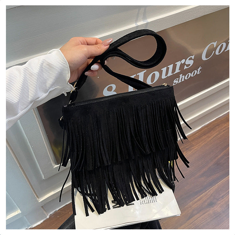 Dame Crossbody Veske med Frynser 7