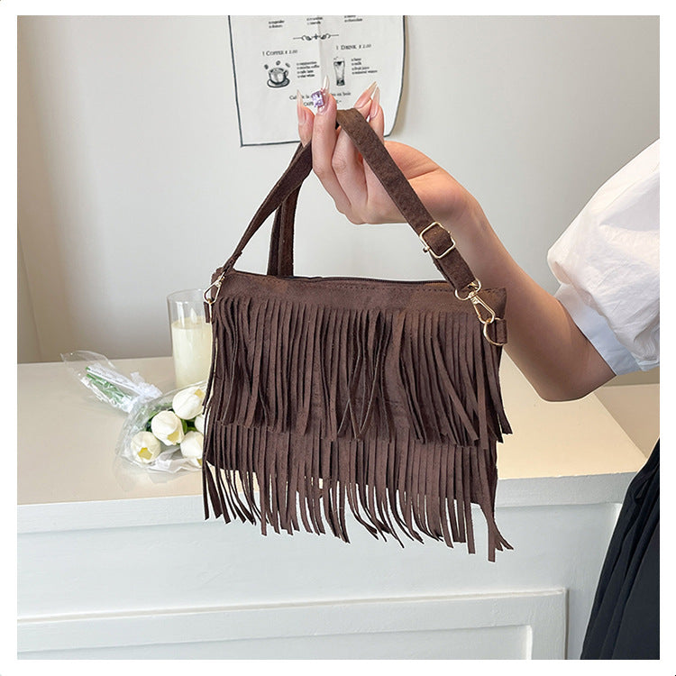 Dame Crossbody Veske med Frynser 8