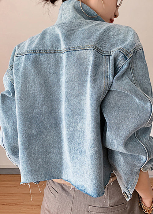 Dame Denim Kåpe med Knapplommer 3