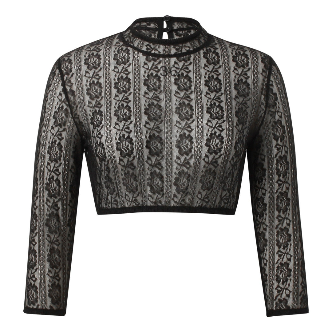 Dame Dirndl Bluse med Blonder 2
