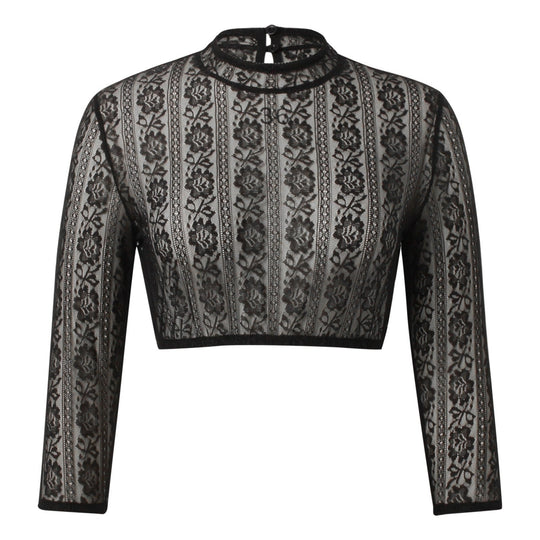 Dame Dirndl Bluse med Blonder 2