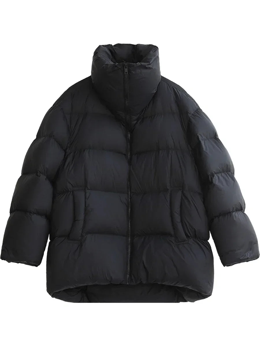 Dame Dunjakke med Ståkrage og Enkel Design til Vinterbruk 5