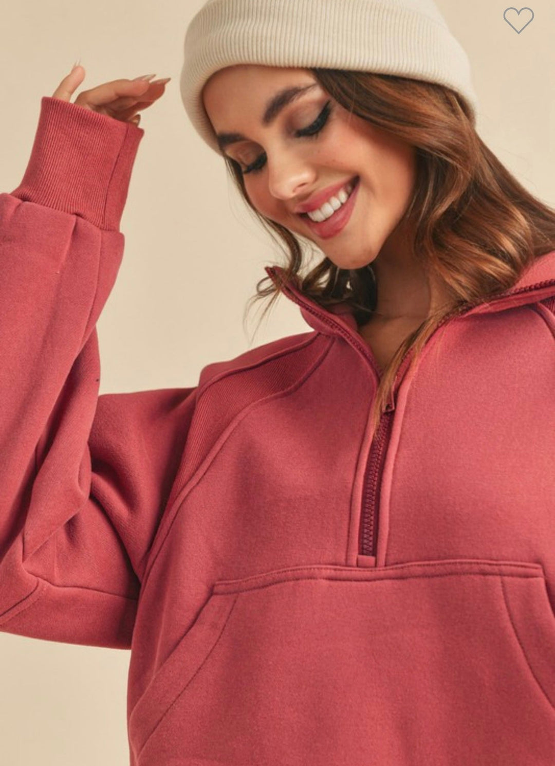 Dame Funnel Neck Half Zip Topp 1