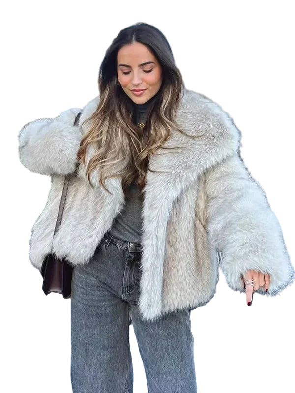 Dame Fuskepelsjakke Stilig 0