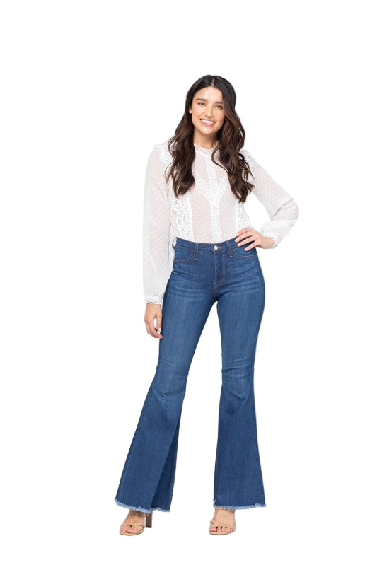 Dame Høy Midje Super Flare Jeans 0