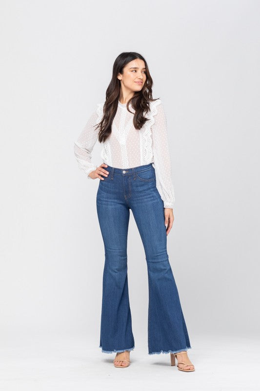 Dame Høy Midje Super Flare Jeans 1