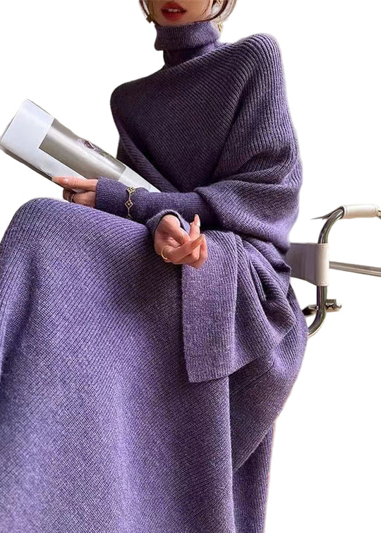 Dame Høyhalset Asymmetrisk Strikket Sett 0