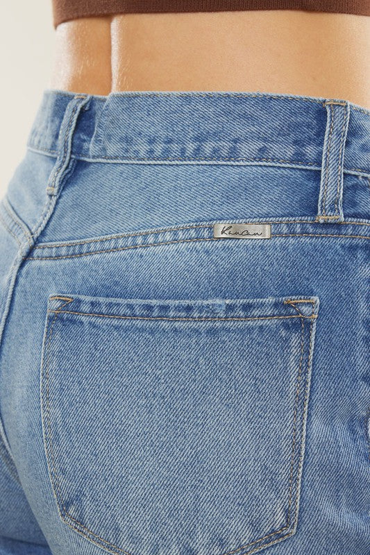 Dame Høyt Liv Mom Fit Denim Bukser 3