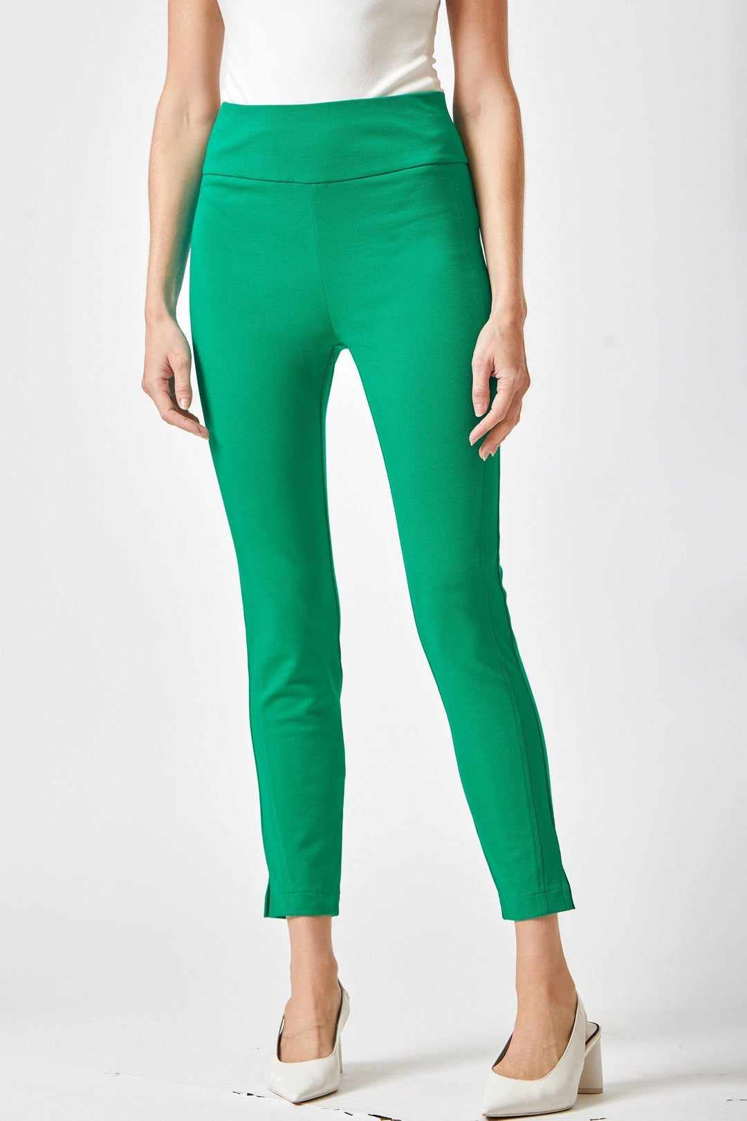 Dame Høyt Liv Skinny Bukser med Tuxedo Stripe 10