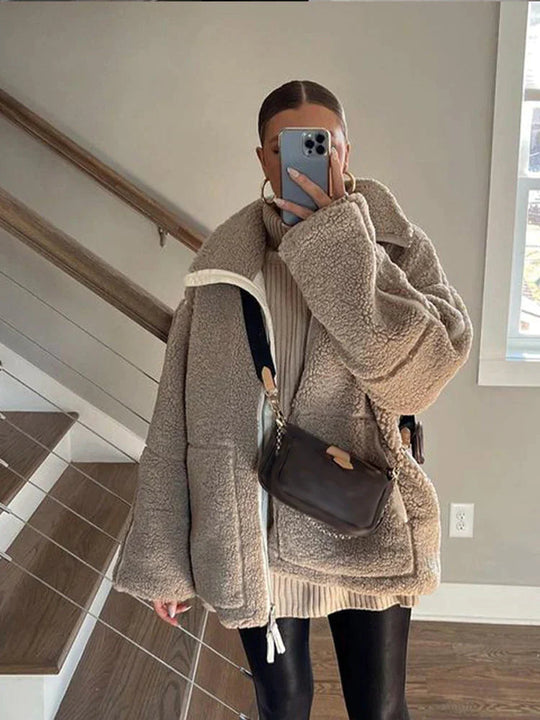 Dame Jakke Oversized Patchwork Design 2