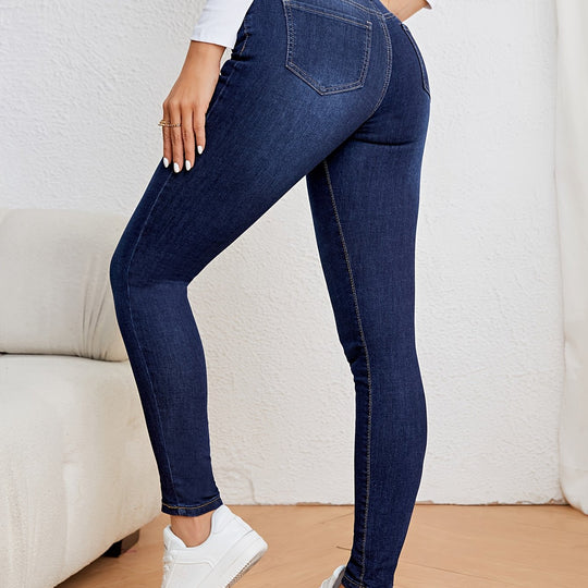 Dame Jeans Høy Midje Slim Fit Moderne Stil 8