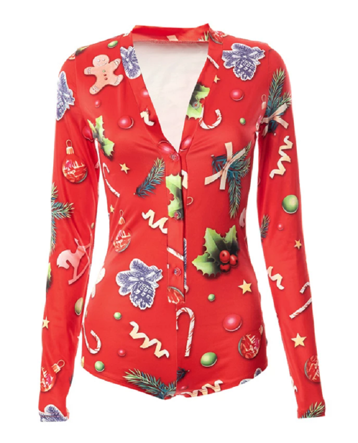 Dame Julekjole Tett Snitt Trendy Design 1