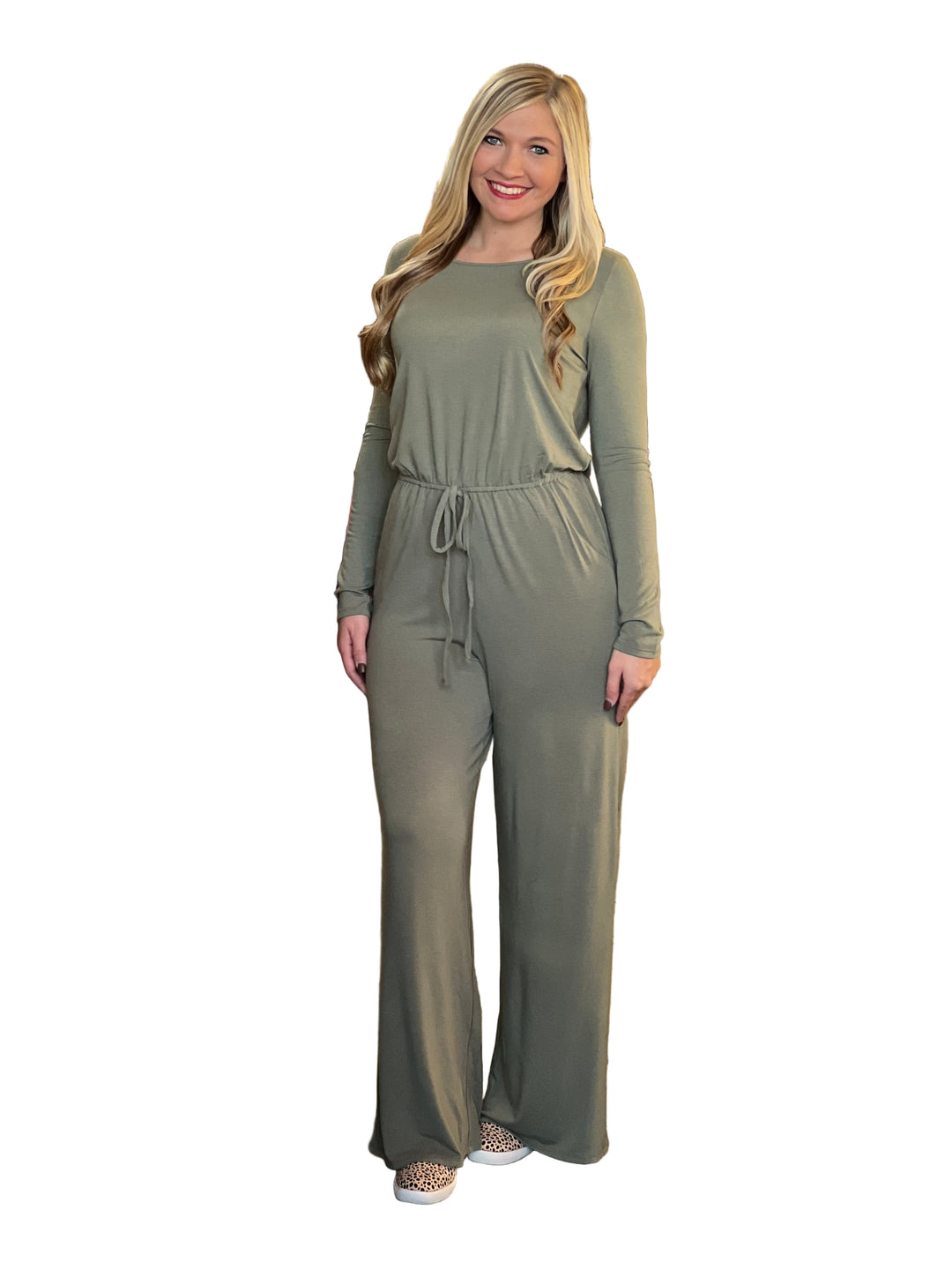 Dame Jumpsuit Langermet Olivengrønn 0