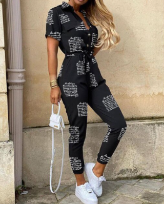 Dame Jumpsuit Med Knapper Tidløs Stil 5