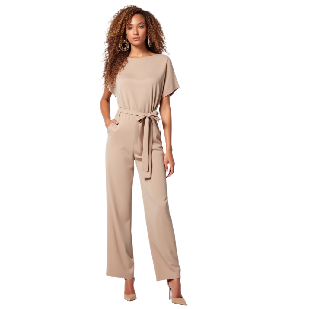 Dame Jumpsuit Med Lacet Midje Polyester Moderne Silhuett 0