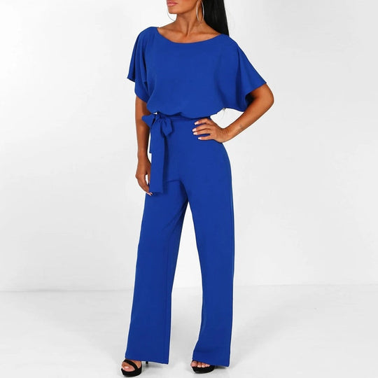 Dame Jumpsuit Med Lacet Midje Polyester Moderne Silhuett 3
