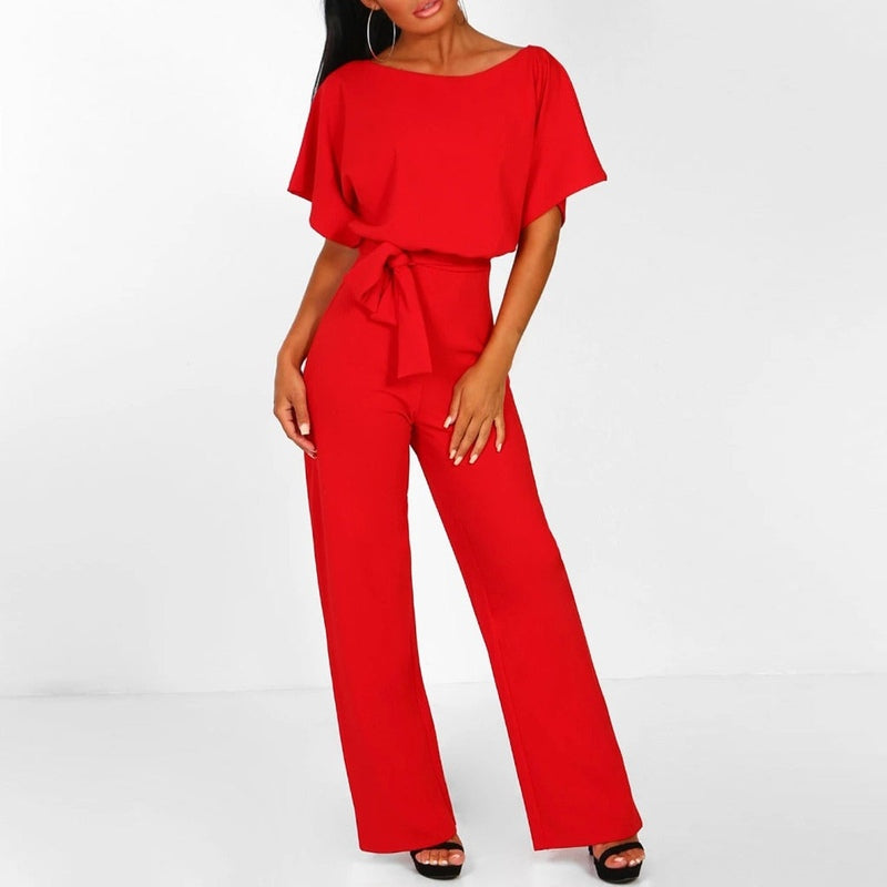 Dame Jumpsuit Med Lacet Midje Polyester Moderne Silhuett 8
