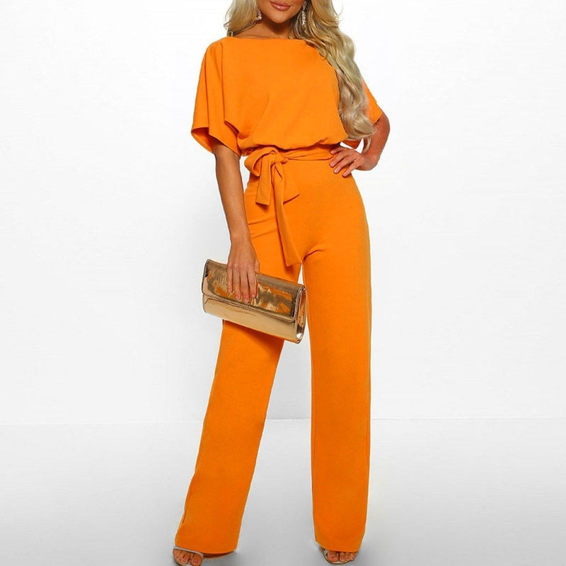 Dame Jumpsuit Med Lacet Midje Polyester Moderne Silhuett 9