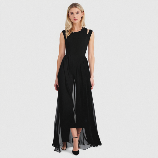 Dame Jumpsuit Trendy Lett Stoff 1