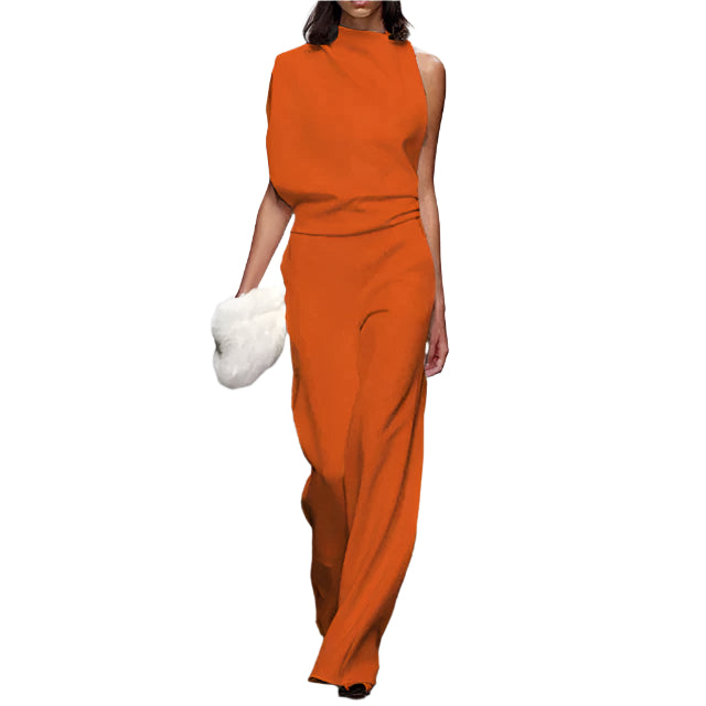 Dame Jumpsuit Uten Ermer Løs Passform Behagelig Materiale 0