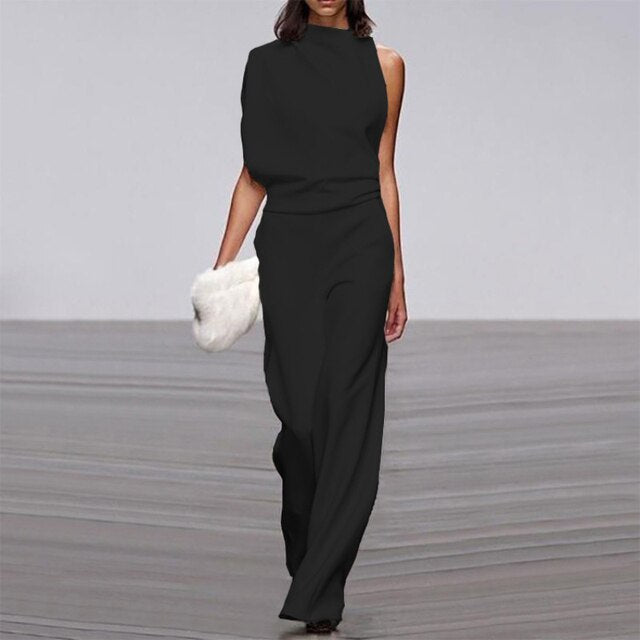Dame Jumpsuit Uten Ermer Løs Passform Behagelig Materiale 4