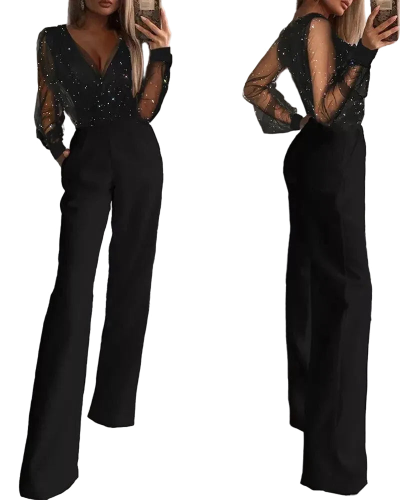 Dame Jumpsuit med Glitterdetaljer 0