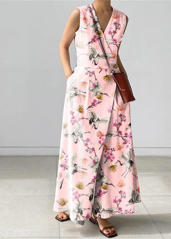 Dame Jumpsuit med V-hals og Knapplommer 5